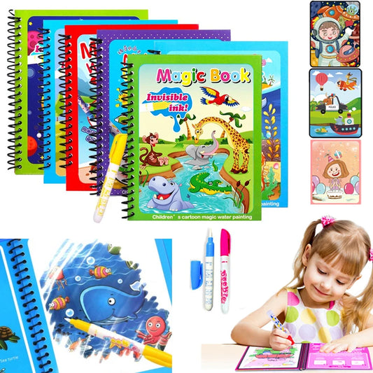 Magical Water Drawing Book - Reusable Montessori Sensory Coloring Toy for Early Education