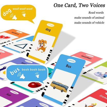 Talking Flash Cards Learning English Toys for Boys and Girls, Learning Cards Sensory Toys, Speech Training Toys, 112 Cards 224 Sight Words Speaking Flash Cards,Montessori Interactive Educational Learning Tools Christmas Gifts
