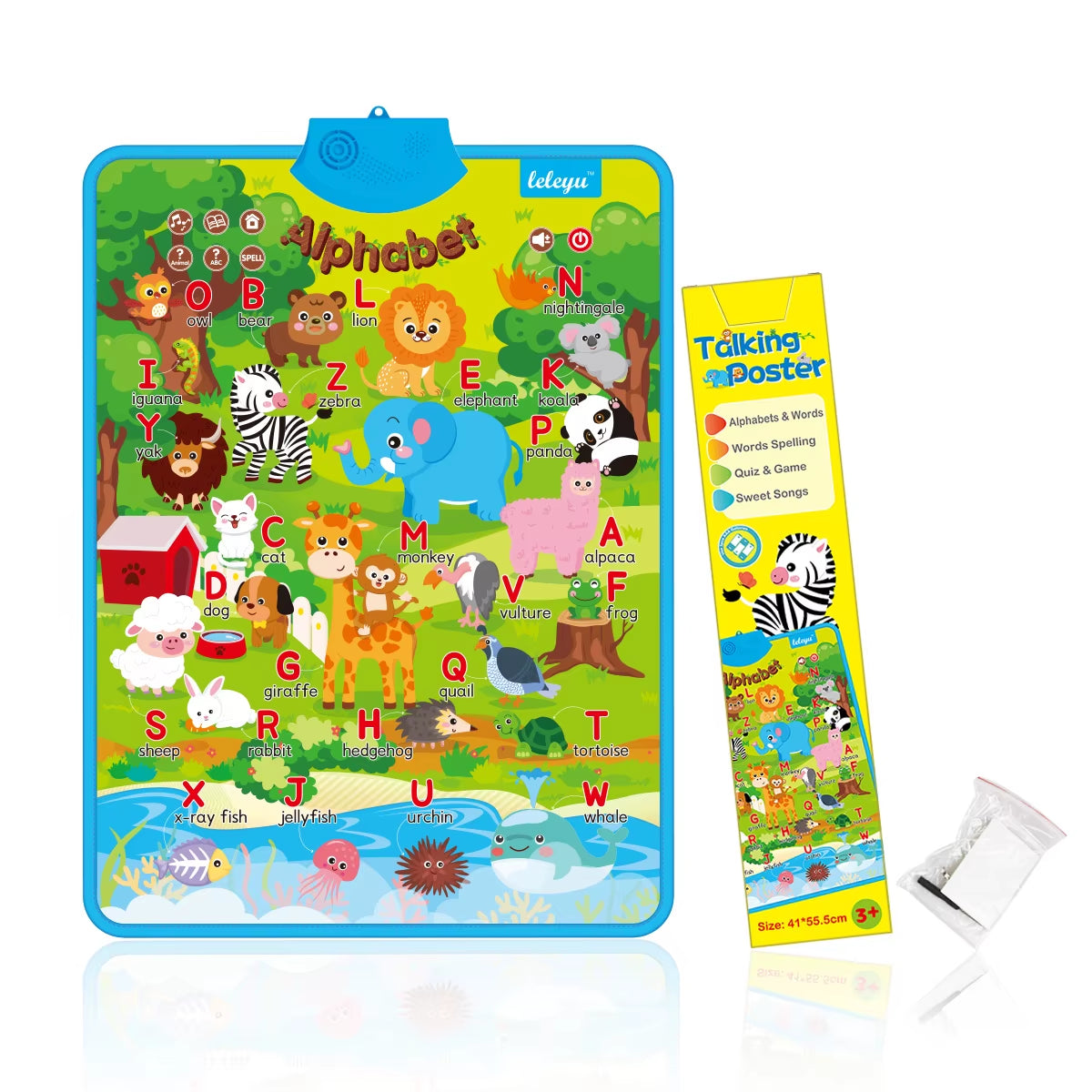 Electronic Interactive Wall Charts Toddler Learning Educational Posters for Kids Ages 2-5 