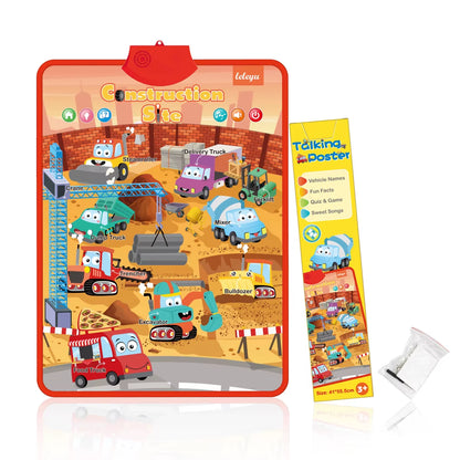 Electronic Interactive Wall Charts Toddler Learning Educational Posters for Kids Ages 2-5 