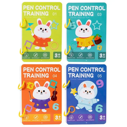 Reusable Tracing Workbook with Pen & Eraser - Tracing Book For, Drawing Practice, Writing Skills & Hand-Eye Coordination