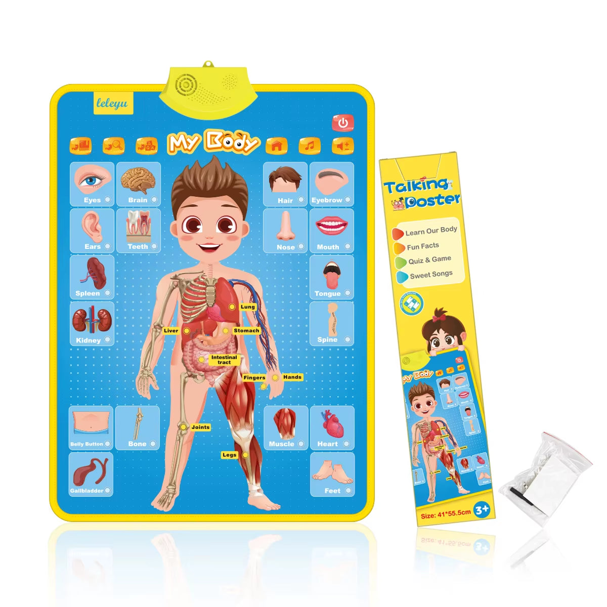 Electronic Interactive Wall Charts Toddler Learning Educational Posters for Kids Ages 2-5 