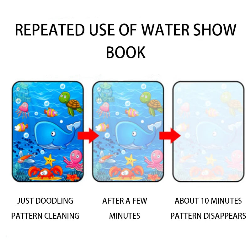 Magical Water Drawing Book - Reusable Montessori Sensory Coloring Toy for Early Education