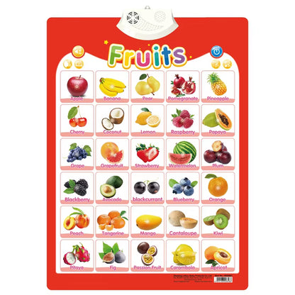 Electronic Interactive Wall Charts Toddler Learning Educational Posters for Kids Ages 2-5 