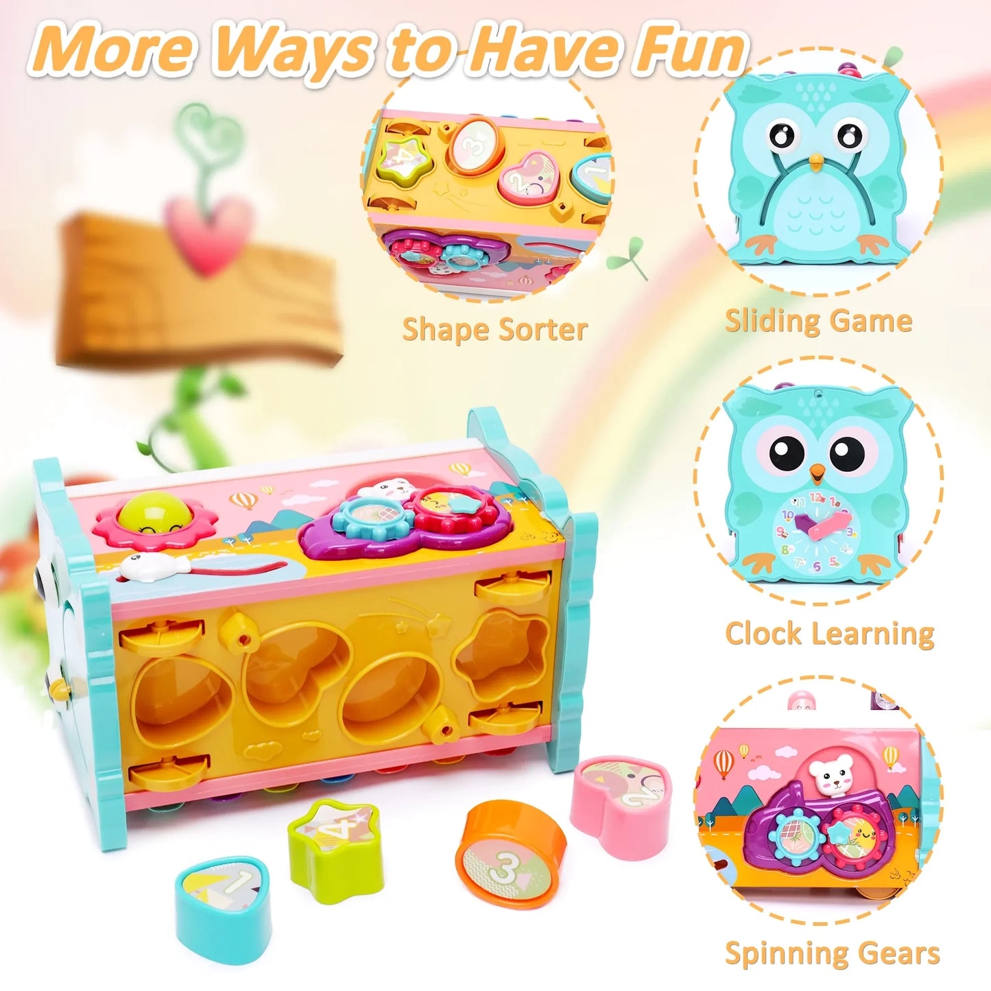 Learning Toys 8 in 1 Baby Sensory Toys Toddler Educational for Kids 1- 3Y Boys & Girls