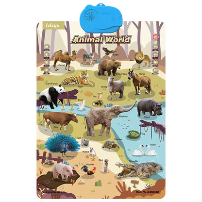 Electronic Interactive Wall Charts Toddler Learning Educational Posters for Kids Ages 2-5 