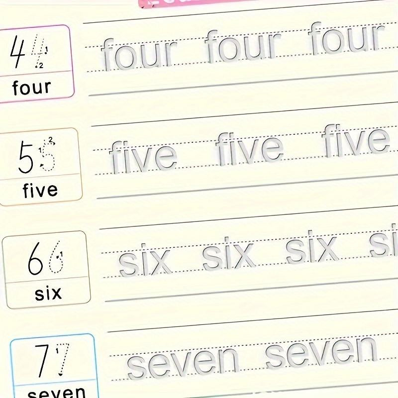 4 Reusable Grooved Handwriting Workbooks, Magic Writing Practice Books, to Help Children Improve Their Handwriting , Age 3-8 ​Calligraphy for Kids