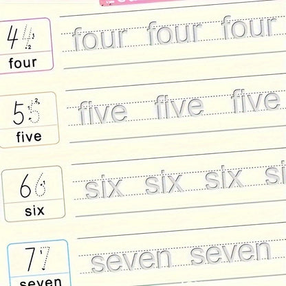 4 Reusable Grooved Handwriting Workbooks, Magic Writing Practice Books, to Help Children Improve Their Handwriting , Age 3-8 ​Calligraphy for Kids