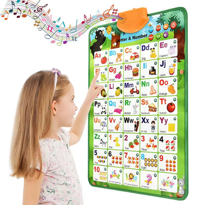 Electronic Interactive Wall Charts Toddler Learning Educational Posters for Kids Ages 2-5 