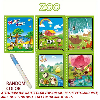 Magical Water Drawing Book - Reusable Montessori Sensory Coloring Toy for Early Education