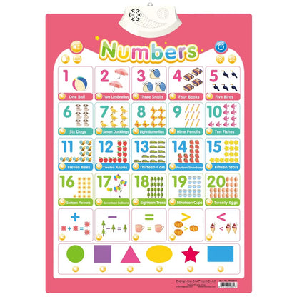 Electronic Interactive Wall Charts Toddler Learning Educational Posters for Kids Ages 2-5 
