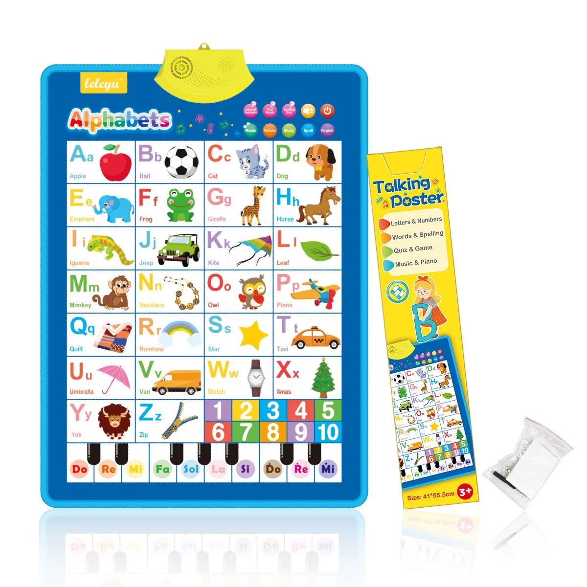 Electronic Interactive Wall Charts Toddler Learning Educational Posters for Kids Ages 2-5 