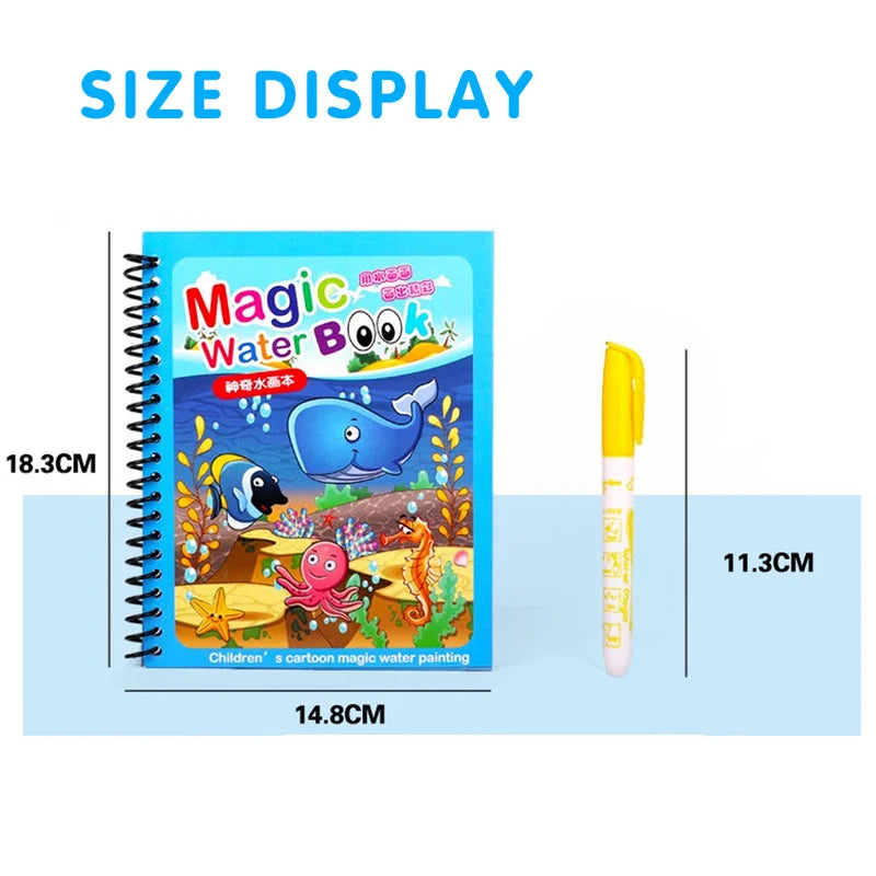 Magical Water Drawing Book - Reusable Montessori Sensory Coloring Toy for Early Education