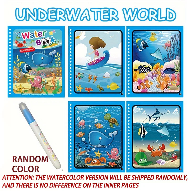 Magical Water Drawing Book - Reusable Montessori Sensory Coloring Toy for Early Education