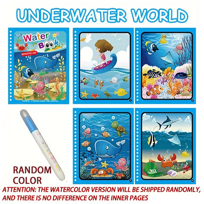 Magical Water Drawing Book - Reusable Montessori Sensory Coloring Toy for Early Education