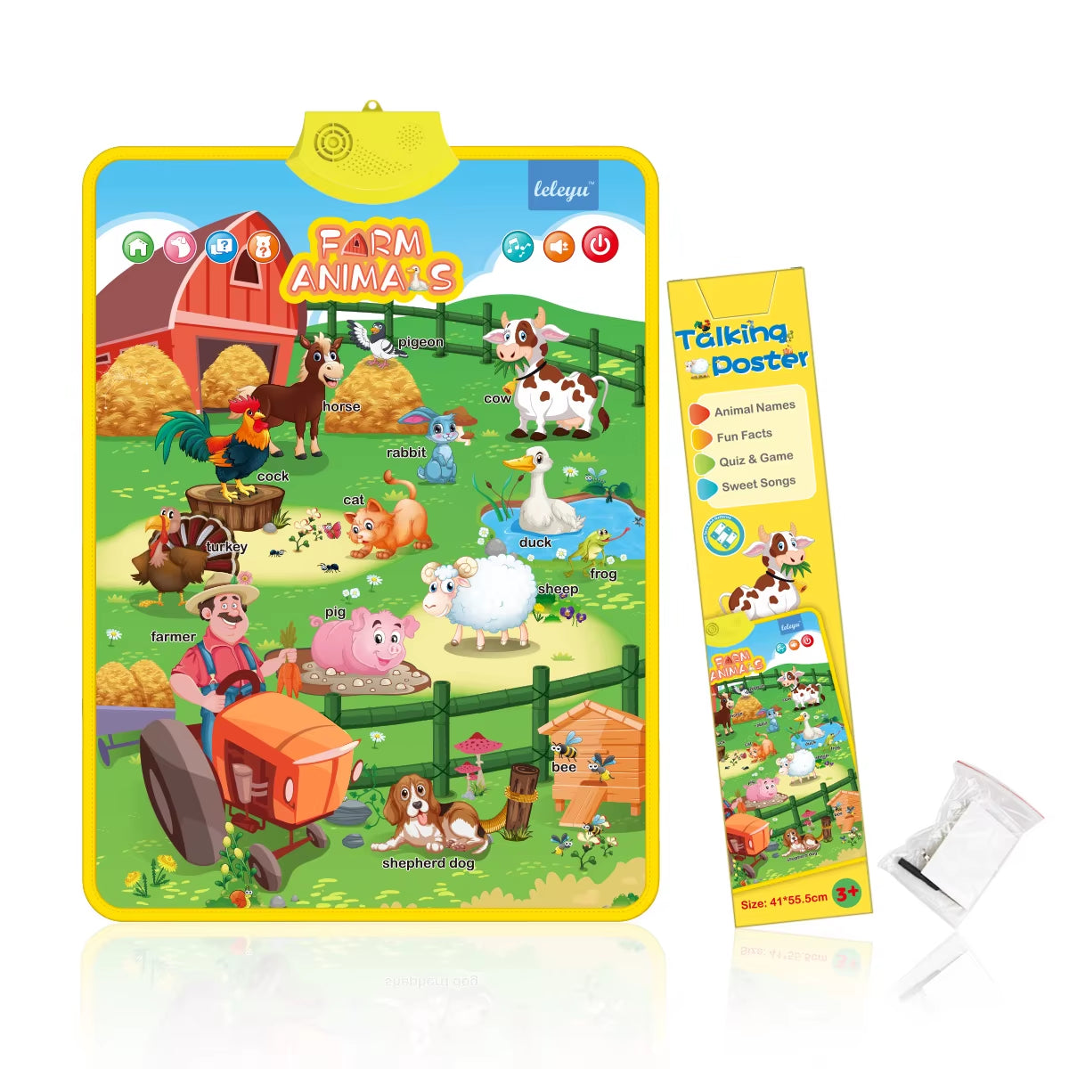 Electronic Interactive Wall Charts Toddler Learning Educational Posters for Kids Ages 2-5 